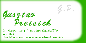 gusztav preisich business card